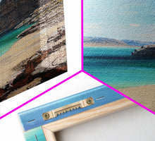 Load image into Gallery viewer, Framed Coastal Landscape Art Printed on Canvas, Contemporary Modern Beach Art, Vertical Tall and Narrow Oversized Art Print for Living Room
