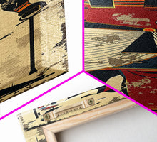 Load image into Gallery viewer, Egyptian Art Depiction of Horus - Framed Canvas Print, Midcentury Modern Wall Art, Skinny Art, Tall Art, Living Room Decor
