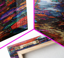 Carregar imagem no visualizador da galeria, Fantasy Forest Pathway with Giant Mushrooms as Tall Skinny Art Framed Canvas Print for Whimsical Wall Decor in Unique Spaces
