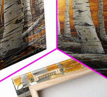 Cargar imagen en el visor de la galería, Birch Tree Forest, Framed Canvas Print, Skinny / Tall Wall Art, Living Room Decor, Landscape Painting, Nature Decor
