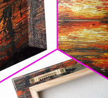 Carregar imagem no visualizador da galeria, Fall Forest Reflected in The Lake, Framed Canvas Print, Whimsical Home Decor, Unique Wall Art Gift Idea For Housewarming
