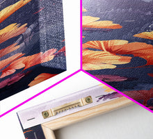 Load image into Gallery viewer, Ethereal Autumn Ginkgo Leaves Skinny Art Tall Art Japanese Ukiyo-e Inspired Botanical Framed Canvas Print
