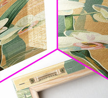 Load image into Gallery viewer, Skinny Art Tall Art Framed Canvas Print Orchids In Delicate Tones With Subtle Background Elements Ukiyo-e Japanese Style Art Wood Block Print
