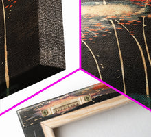 Cargar imagen en el visor de la galería, Colorful Fireworks Display Against A Dark Night Sky, Skinny Art Tall Wall Art Framed Canvas Print Japanese Style Art
