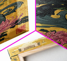 Carregar imagem no visualizador da galeria, Canvas Print Japanese Eagle In Flight Over Chrysanthemum Flowers, Bold Traditional Art For Statement Wall Piece, Cultural Home Decor
