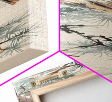 Carregar imagem no visualizador da galeria, Canvas Print Sparrow Perched On Pine Tree Branch, Subtle And Serene Japanese Nature Scene For Tranquil Home Decor, Wall Decoration
