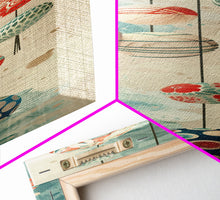 Load image into Gallery viewer, Skinny Art, Japanese Style Art, Hanging Lanterns Wood Block Print Framed Canvas Print Tall Art Ukiyo-e Art
