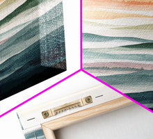 Load image into Gallery viewer, Rolling Hills And Layered Mountains In Soft Pastel Hues Ukiyo-e Wood Block Print Skinny Art Framed Canvas Print
