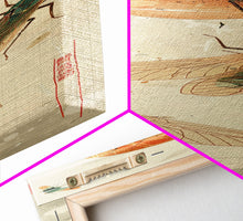 Load image into Gallery viewer, Detailed Depiction Of Cicadas Against Warm Sunset Background Ukiyo-e Skinny Tall Wood Block Framed Canvas Print Japanese Style Art
