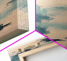 Load image into Gallery viewer, Tranquil Fishermen In Early Morning Misty Lake Scene Ukiyo-e Wood Block Skinny Tall Framed Canvas Print Japanese Style Art

