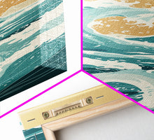 Load image into Gallery viewer, Majestic Ocean Wave In A Minimalist Style – Framed Canvas Print With Skinny Art And Tall Art Featuring Ukiyo-E Art And Japanese Style Art
