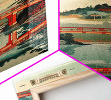 Load image into Gallery viewer, Stunning Mount Fuji With Red Bridge Reflection, Skinny Tall Framed Canvas Print, Feng Shui-Inspired Japanese Style Art For Wall Art
