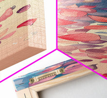 Cargar imagen en el visor de la galería, Cascading Pink Petals In Delicate Canvas, Tall Skinny Framed Wall Art For Feng Shui-Inspired Spaces, Japanese Style Art
