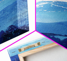 Load image into Gallery viewer, Skinny Art Tall Art Framed Canvas Print Japanese Style Art Blue Mount Fuji Forest Wood Block Print Ukiyo-e Feng Shui Wall Art
