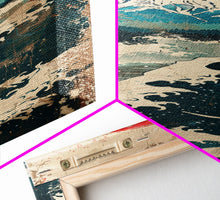 Load image into Gallery viewer, Skinny Art Tall Art Framed Canvas Print Japanese Style Art Retro Red Sun Mount Fuji Wood Block Print Ukiyo-e Feng Shui Wall Art
