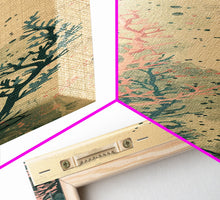 Cargar imagen en el visor de la galería, Tall Skinny Art Japanese Style Wood Block Print Abstract Seaweed In Soft Hues For Framed Canvas Print In Ukiyo-e Style
