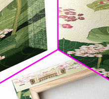Load image into Gallery viewer, Towering Flower Stalks with Soft Green Leaves against a Pale Background - Skinny Art, Japanese Wall Decor, Framed Canvas Print, Ukiyo-e Style

