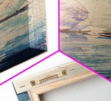 Load image into Gallery viewer, Sailboats On Calm Sea Canvas In Japanese Ukiyo-e Style, Traditional Woodblock Print, Framed Canvas Print, Tall Skinny Japanese Wall Art, Ready To Hang

