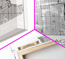 Cargar imagen en el visor de la galería, Chicago Street Map, Illinois Map, City Map Art, Modern Art, Wall Art, Canvas Print, Canvas Wall Art, Travel Wall Décor, Unique Wall Art
