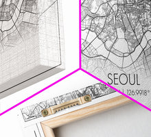 Carregar imagem no visualizador da galeria, Seoul City Map, South Korea Art, Map Print, Modern Wall Art, Wall Art, Canvas Art, Thank You Gift, College Dorm Décor, Panoramic Art
