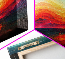 Carregar imagem no visualizador da galeria, Beautiful sunset canvas print, canvas art, ink painting style, abstract sunset wall art, cool wall art
