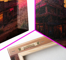 Load image into Gallery viewer, Abandoned wild west saloon at sunset canvas print, travel photography art, outrun sunset ready to hang wall art
