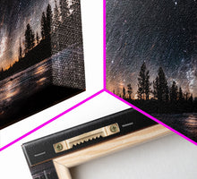 Carregar imagem no visualizador da galeria, Canvas Wall Art Landscape Mountains Nature Painting Prints Minimalist Modern Home Artwork Decoration Night Sky With Stars
