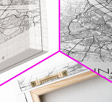 Load image into Gallery viewer, Vienna Street Map, Austria Map, City Map Print, Modern Wall Art, Wall Art, Canvas Print, Black And White, Unique Wedding Gift, Travel Art
