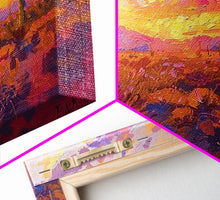 Load image into Gallery viewer, Desert Cactus Sunset Painting Framed Canvas Print, Western Decor, Southwest Wall Art, Arizona Painting, Landscape Painting, Farmhouse Decor
