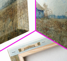 Carregar imagem no visualizador da galeria, Beautiful Folk Art Canvas, Primitive / Rustic Wall Art, Old Barn Original Art Painting, Kitchen Or Living Room Rustic Decor
