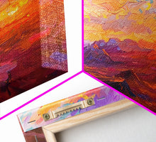 Carregar imagem no visualizador da galeria, Arizona Desert Sunset Art Print - Framed Canvas Metal or Oil Painting - Southwestern Decor
