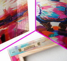 Carregar imagem no visualizador da galeria, Abstract Cowboy with Cross in Bold Hues - Framed Canvas Print, Modern Western Decor, Vibrant Cowboy Wall Art for Living Room or Bedroom
