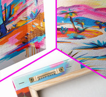 Load image into Gallery viewer, Colorful Desert Pathway Art - Framed Canvas Print, Southwestern Decor, Vibrant Living Room Wall Art, Modern Desert Landscape
