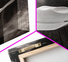 Load image into Gallery viewer, Cowboy Hat on a Wooden Fence Post in Rustic Black and White Photography for Western Home Decor, Canvas Prints, Wall Art for Living Room
