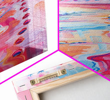 Load image into Gallery viewer, Colorful Tropical Beach Scene with Palm Tree - Framed Canvas Print, Vibrant Coastal Art, Living Room Decor, Beach Wall Art
