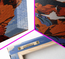 Cargar imagen en el visor de la galería, Classic Western Love Scene Under Blue Sky - Framed Canvas Print, Rustic Cowboy Decor, Living Room Art, Romantic Wall Art for Home
