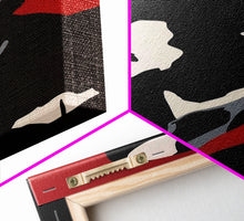 Load image into Gallery viewer, Cowboy and Cowgirl Embracing in Scenic Western Landscape - Framed Canvas Print, Rustic Western Decor, Bedroom Art, Romantic Wall Art
