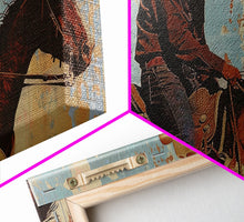 Load image into Gallery viewer, Cowboy Riding Horse in Abstract Style, Perfect Bedroom Art, Framed Canvas Print, Rustic Living Room Decor, Modern Home Decoration
