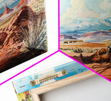 Load image into Gallery viewer, Cowboy Resting with Horse in Desert Landscape, Classic Western Art, Framed Canvas Print, Rustic Wall Decor, Living Room Decoration
