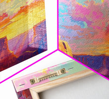 Load image into Gallery viewer, Cowboy Watching Sunset Over Canyon, Farmhouse Style Framed Canvas Print for Living Room Wall Art, Vibrant Home Decor, Western Landscape
