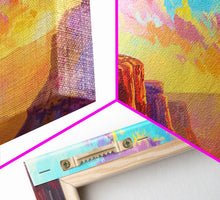 Load image into Gallery viewer, Cowboy on Horse Under Vibrant Sky, Farmhouse Style Framed Canvas Print for Bedroom Wall Art, Rustic Home Decor, Western Scenic Art
