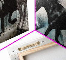 Carregar imagem no visualizador da galeria, Galloping Horses in Monochrome Abstract Landscape, Perfect Wall Art, Framed Canvas Print for Living Room or Bedroom Decor, Equestrian Art
