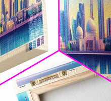 Carregar imagem no visualizador da galeria, Abu Dhabi, United Arab Emirates Panoramic Travel Poster Canvas Print, Abu Dhabi, United Arab Emirates Painting, United Arab Emirates Art, Abu Dhabi Travel Art, Living Room Painting
