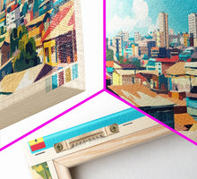 Carregar imagem no visualizador da galeria, Accra, Ghana Travel Poster Panoramic Canvas Print, Accra, Ghana Painting, Ghana Art, Accra Travel Art, Guest Room Painting
