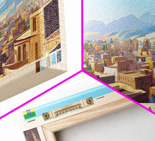 Carregar imagem no visualizador da galeria, Ad-Dawhah, Qatar Panoramic Travel Poster Canvas Print, Ad-Dawhah, Qatar Painting, Qatar Art, Ad-Dawhah Travel Art, Guest Room Painting
