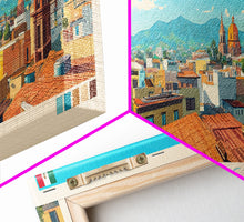 Carregar imagem no visualizador da galeria, Apodaca, Mexico Panoramic Travel Poster Canvas Print, Apodaca, Mexico Painting, Mexico Art, Apodaca Panoramic Travel Art, Travel Painting
