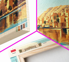 Carregar imagem no visualizador da galeria, Aswan, Egypt Travel Poster Panoramic Canvas Print, Aswan, Egypt Painting, Egypt Art, Aswan Travel Art, Guest Room Painting
