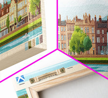 Carregar imagem no visualizador da galeria, Ayr, Scotland Panoramic Travel Poster Canvas Print, Ayr, Scotland Painting, Scotland Art, Ayr Travel Art, Living Room Painting

