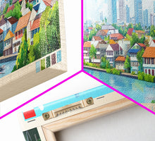Load image into Gallery viewer, Bekasi, Indonesia Travel Poster Panoramic Canvas Print, Bekasi, Indonesia Painting, Indonesia Art, Bekasi Travel Art, Guest Room Painting
