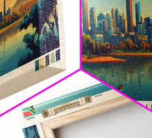 Load image into Gallery viewer, Benoni, South Africa Panoramic Travel Poster Canvas Print, Benoni, South Africa Painting, South Africa Art, Benoni Travel Art, Living Room Painting
